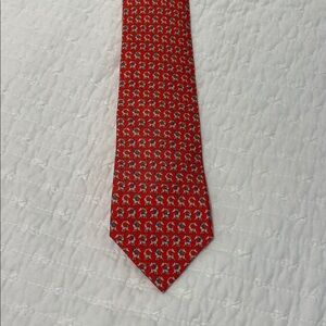 Ferragamo Red Giraffe Pattern Tie